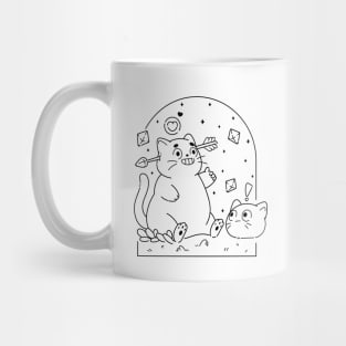 Romantic Black Cat | Black Mug